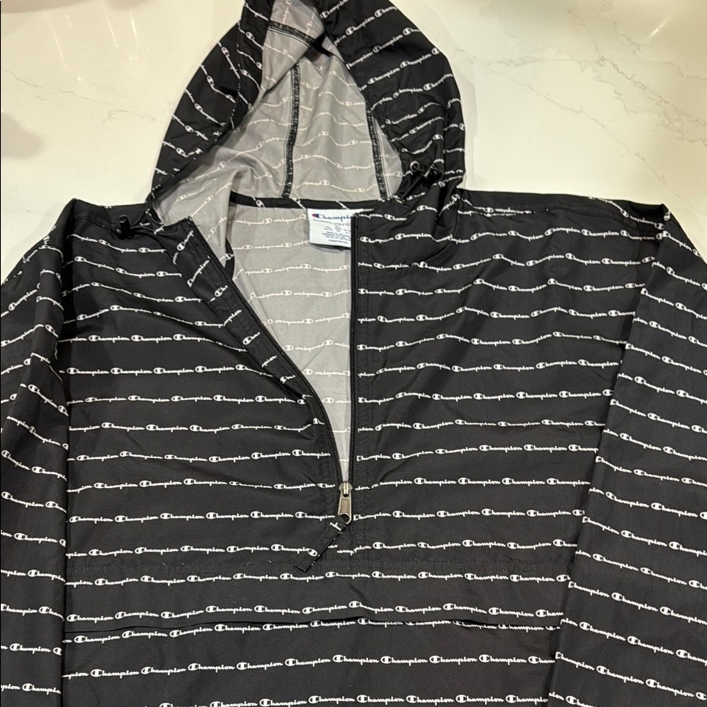 Champion Black and White Hooded Jacket